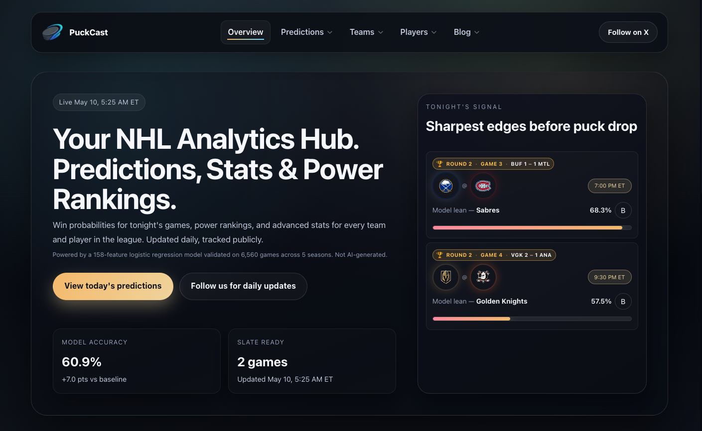 PuckCast screenshot
